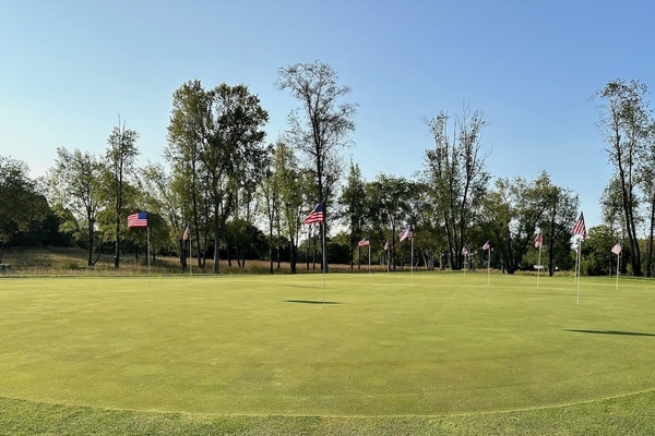 Warren Golf Course's 11th green with 13 flags for the Bone Frog Open - Irish Edition
Photo Credit: Kyle Demeter